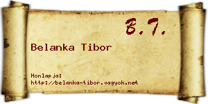 Belanka Tibor névjegykártya